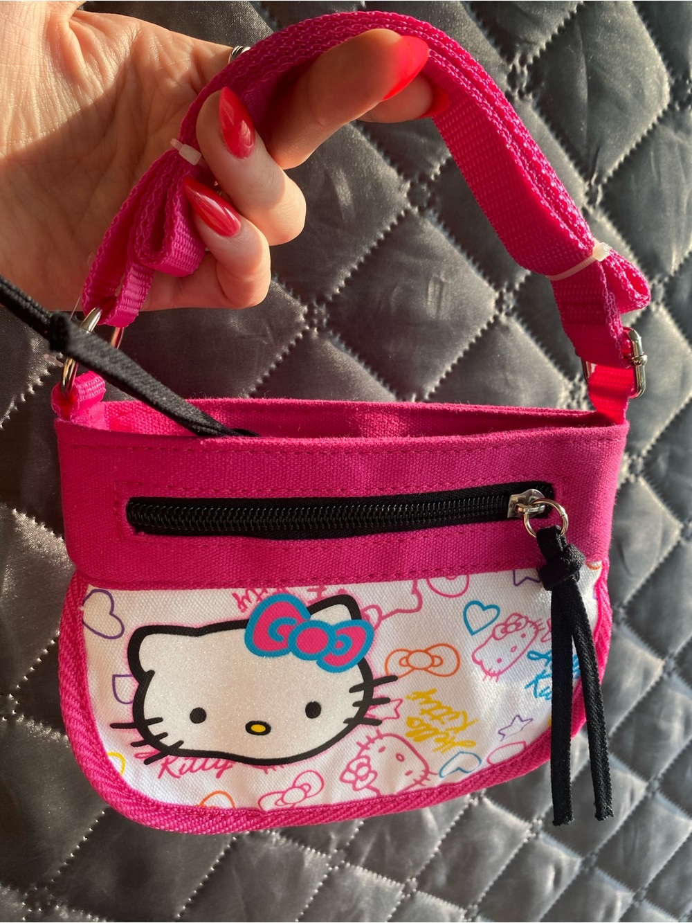 Vintage 2014 Hello Kitty Sanrio Pink Canvas Mini Bag Crossbody
